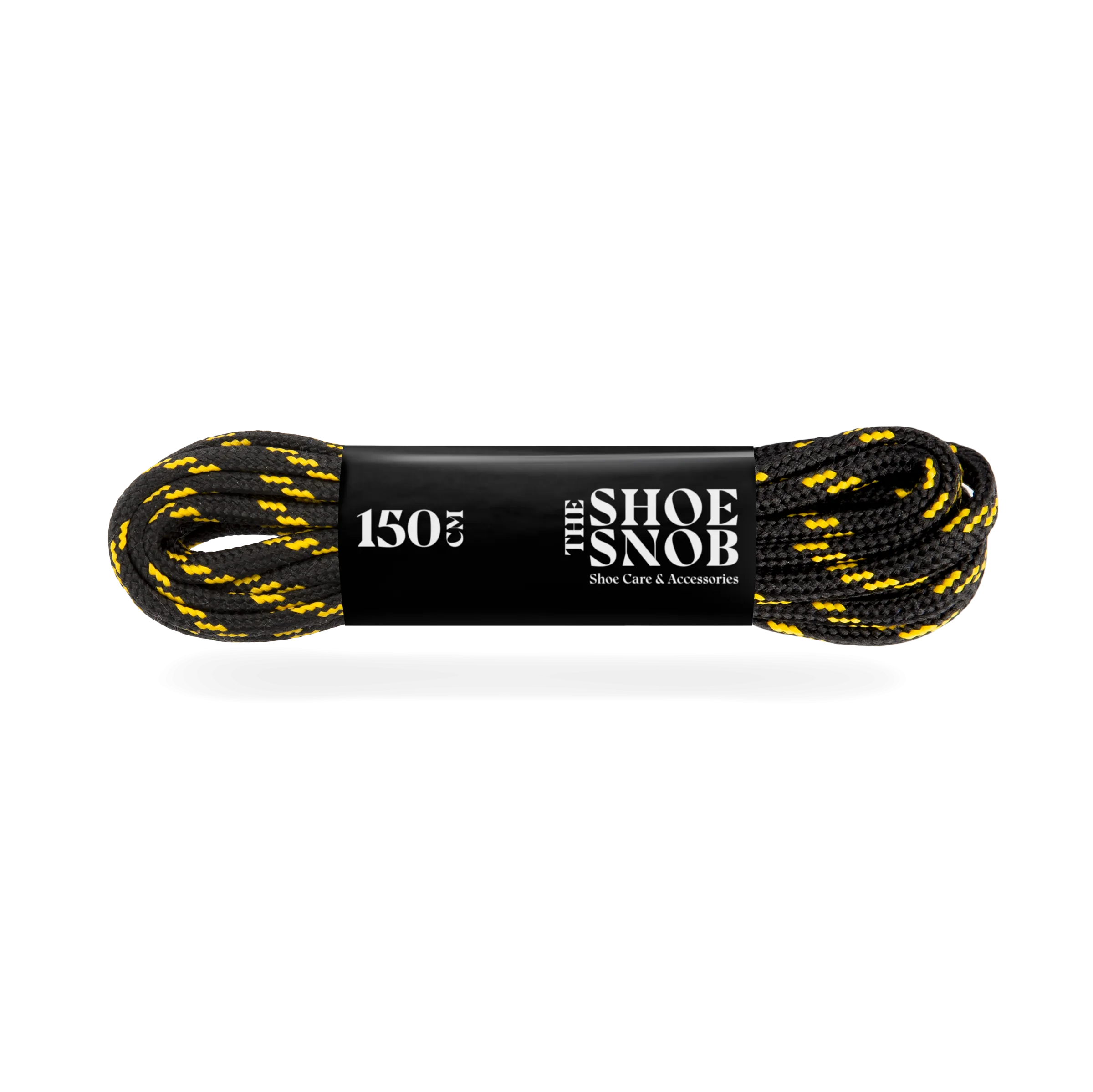 150cm Round Boot Laces - Black/Yellow