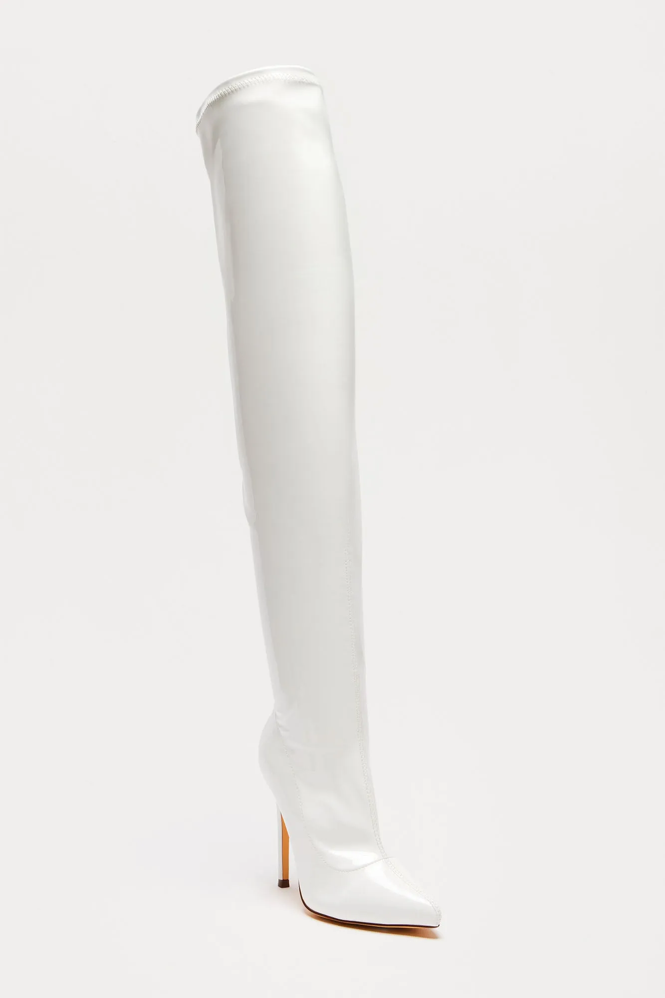 After Dark Over The Knee Boots - White