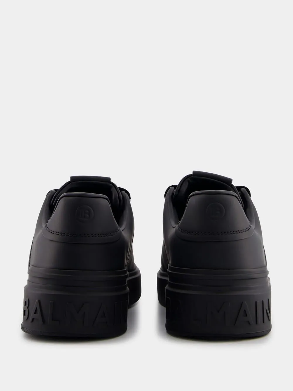 B-Court Monochrome Black Leather Sneakers