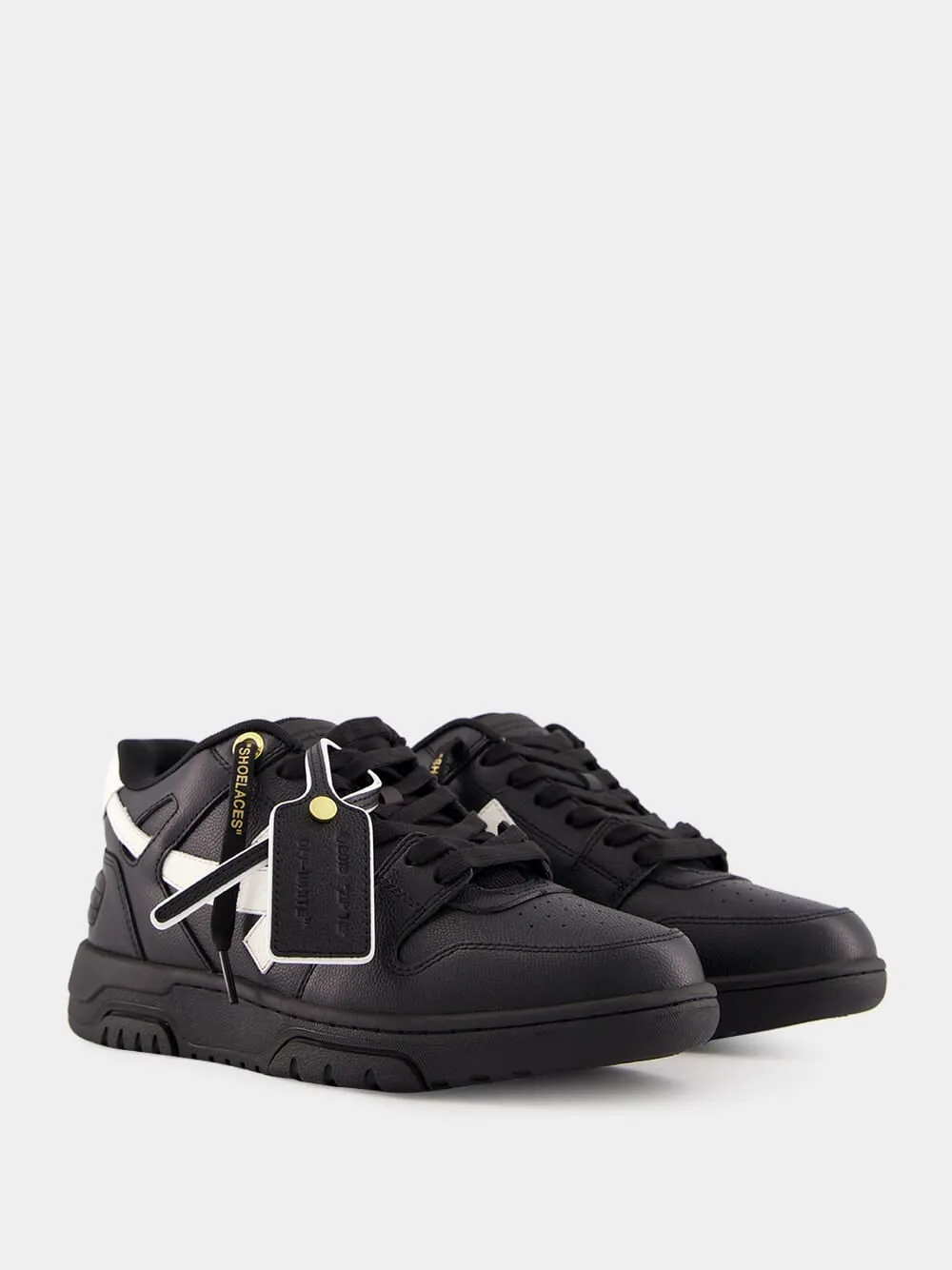 Black Out of Office Basket Leather Sneakers