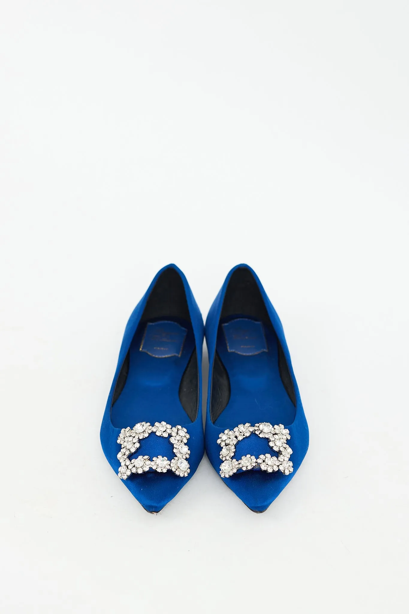 Blue Satin Hangisi Jewel Flat