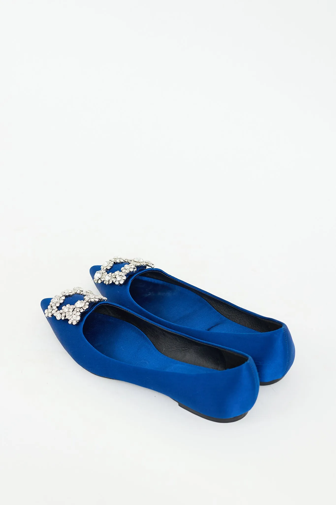 Blue Satin Hangisi Jewel Flat