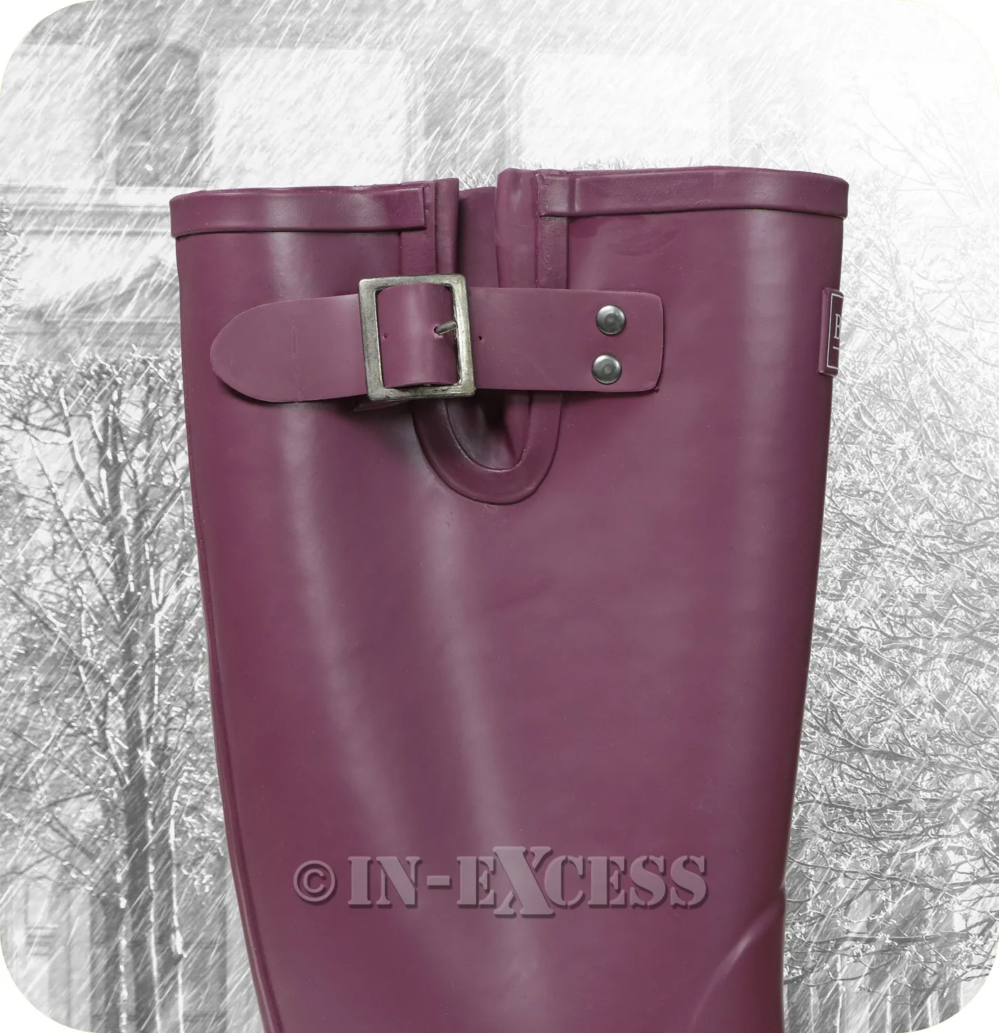 Briers Adjustable Neoprene Lined Wellington Boots - Aubergine Size 4