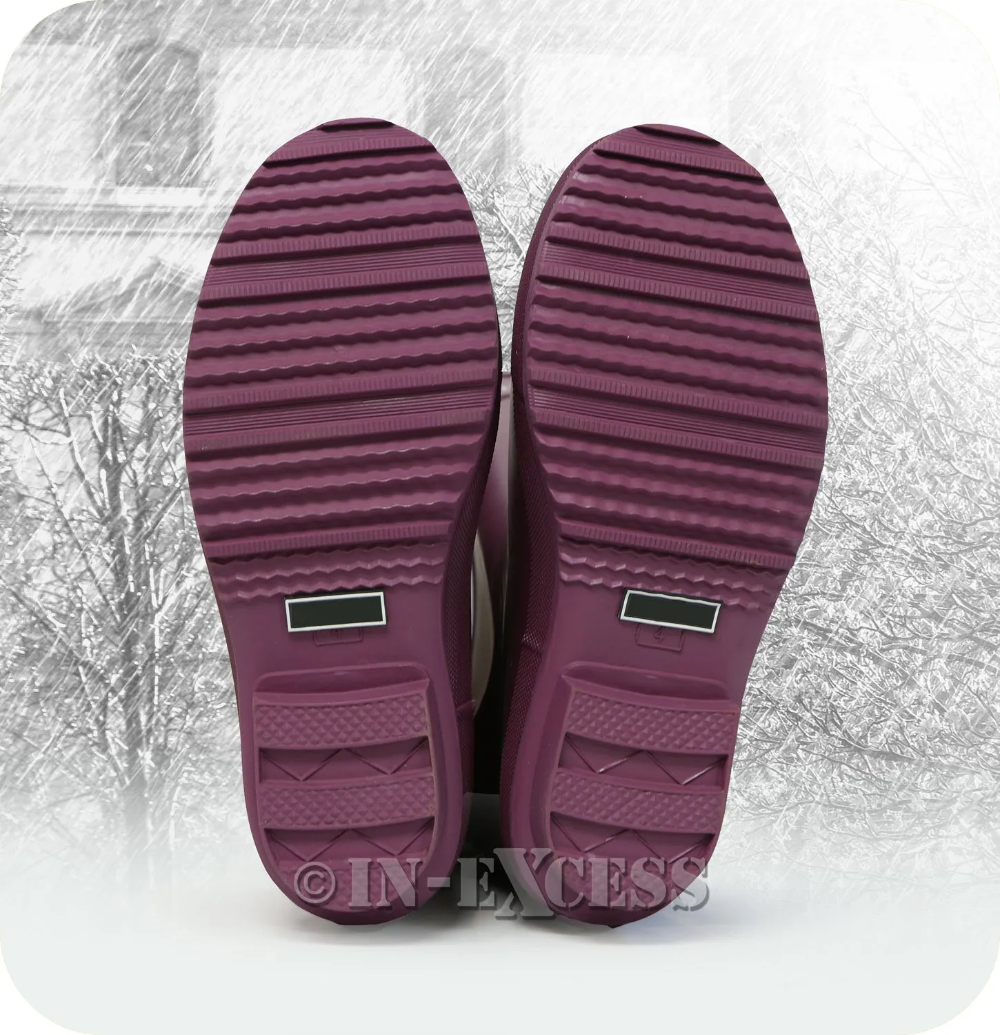 Briers Adjustable Neoprene Lined Wellington Boots - Aubergine Size 4