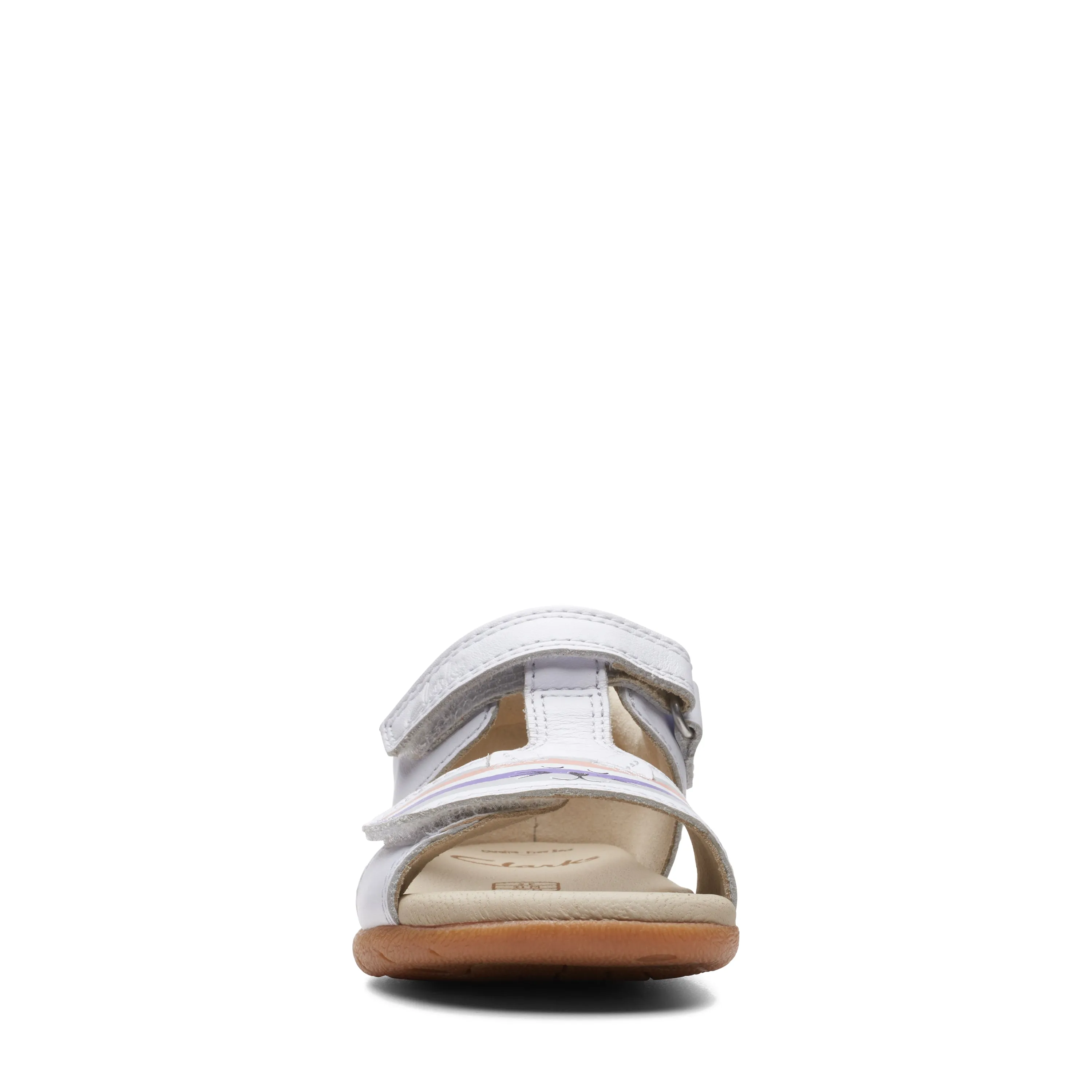 Clarks Zora Beat Girls White Cat Sandal