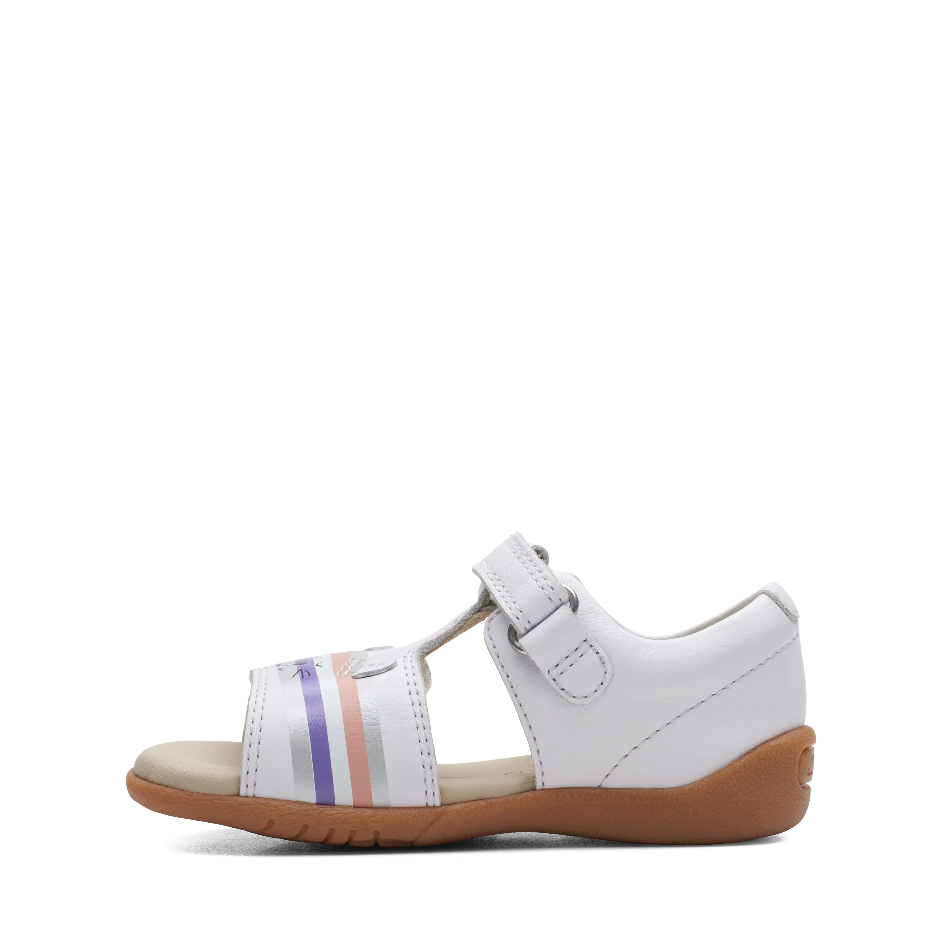 Clarks Zora Beat Girls White Cat Sandal