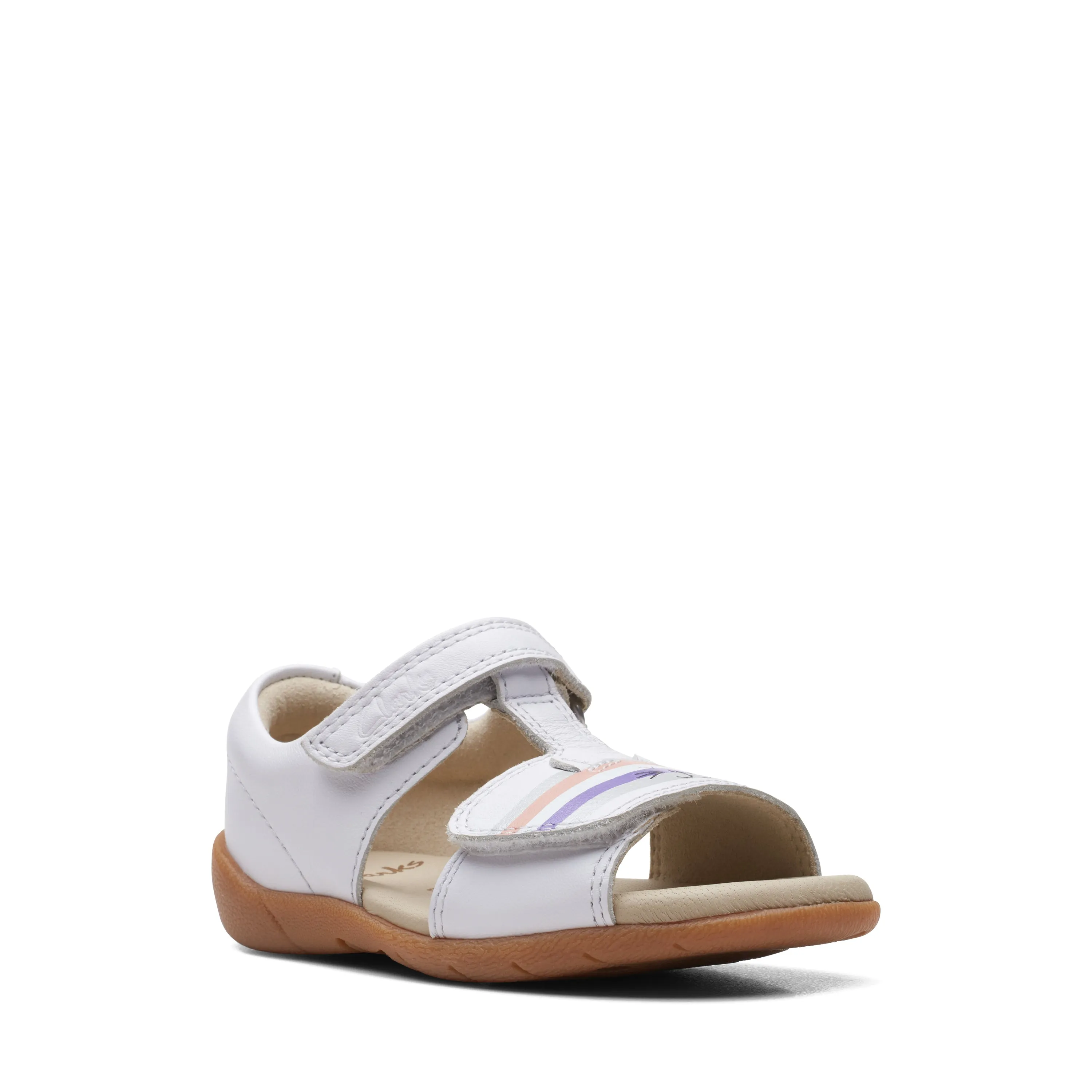 Clarks Zora Beat Girls White Cat Sandal