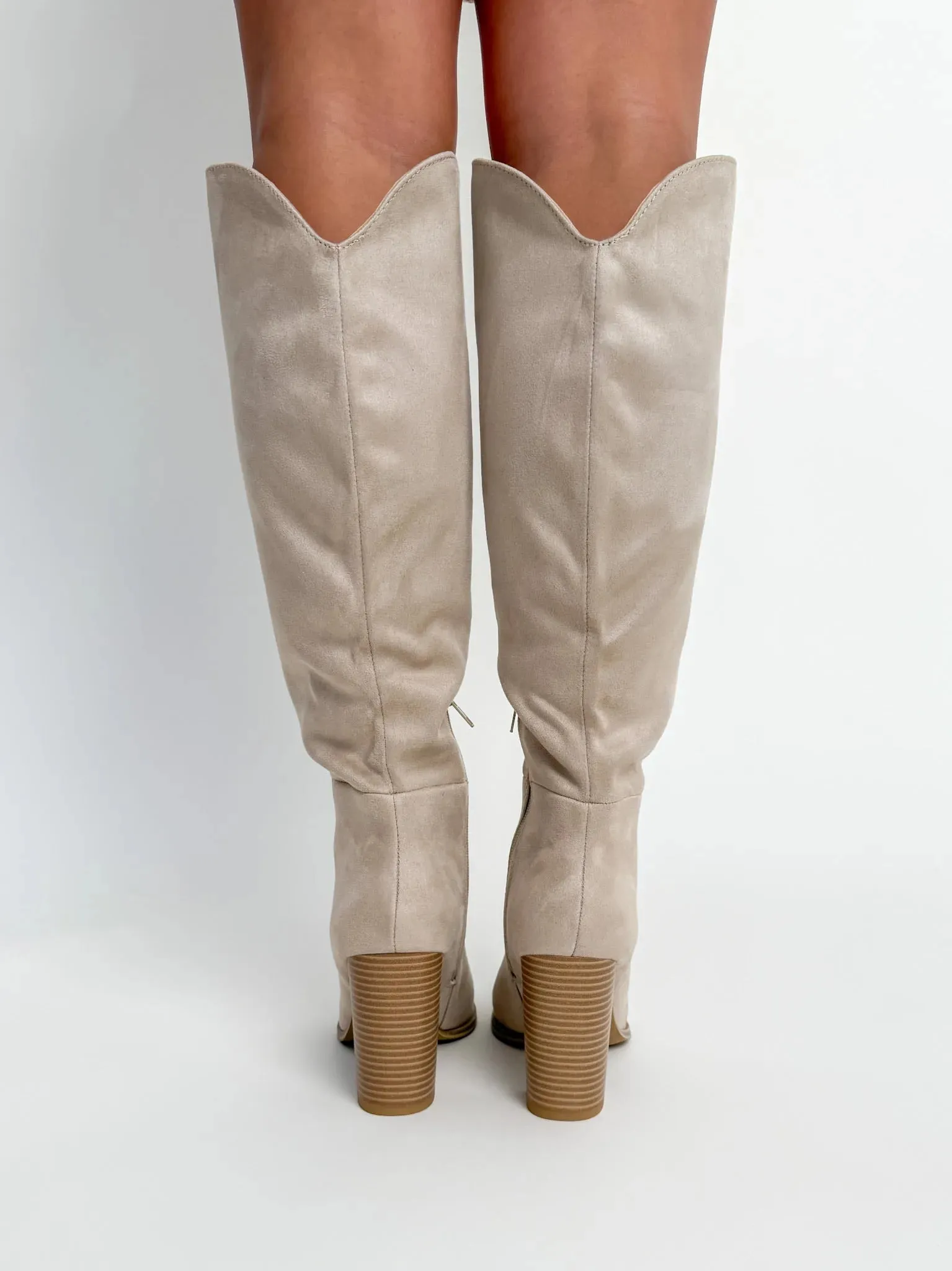 Clay Suede Knee High Boots