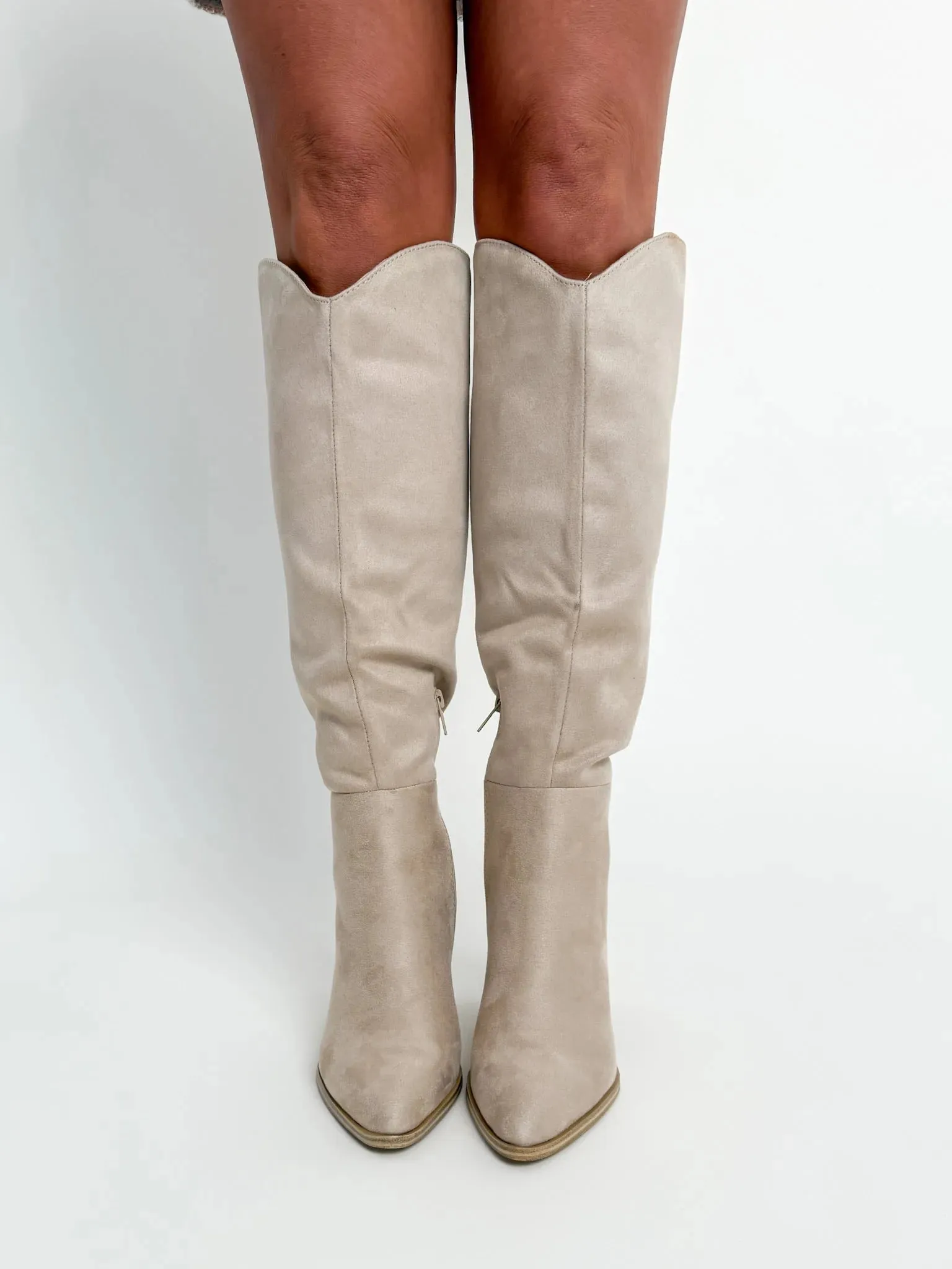 Clay Suede Knee High Boots