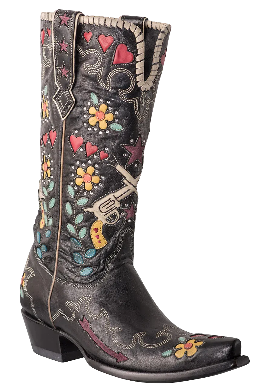 Double D Ranch by Old Gringo Goat Bandit Cowgirl Boots - Black