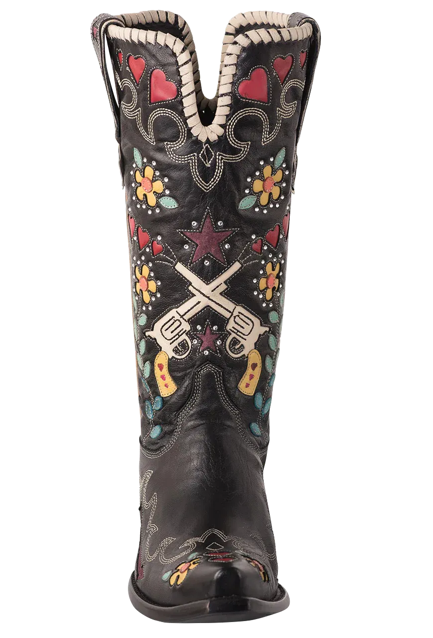 Double D Ranch by Old Gringo Goat Bandit Cowgirl Boots - Black