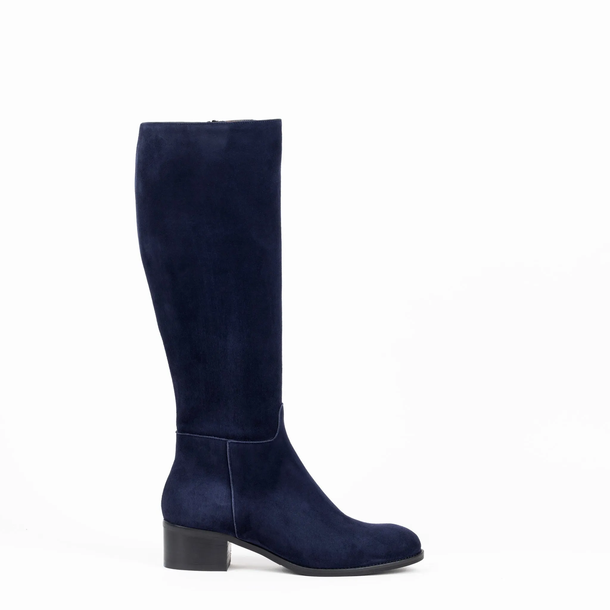 Gisele Knee Boots in Navy Suede