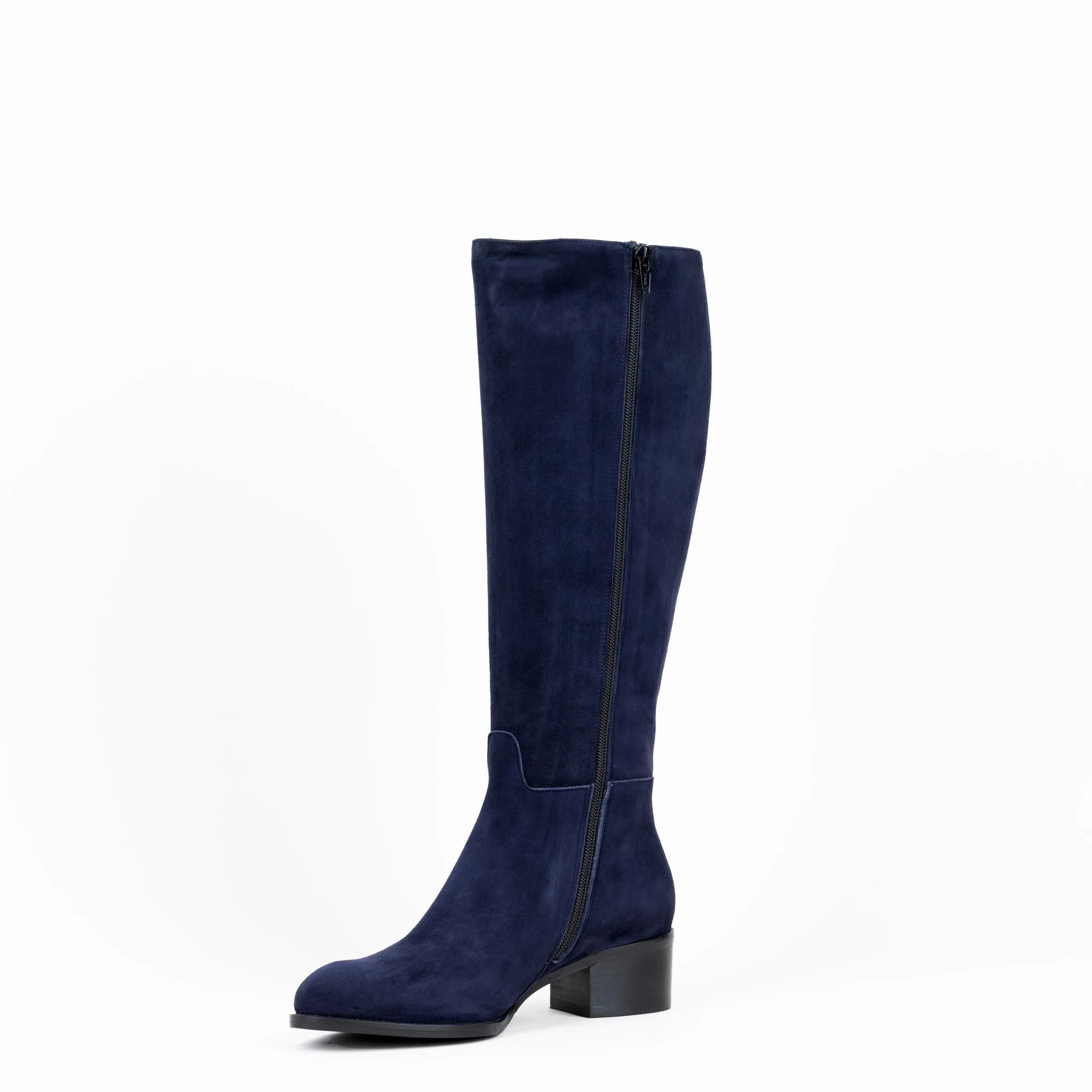 Gisele Knee Boots in Navy Suede