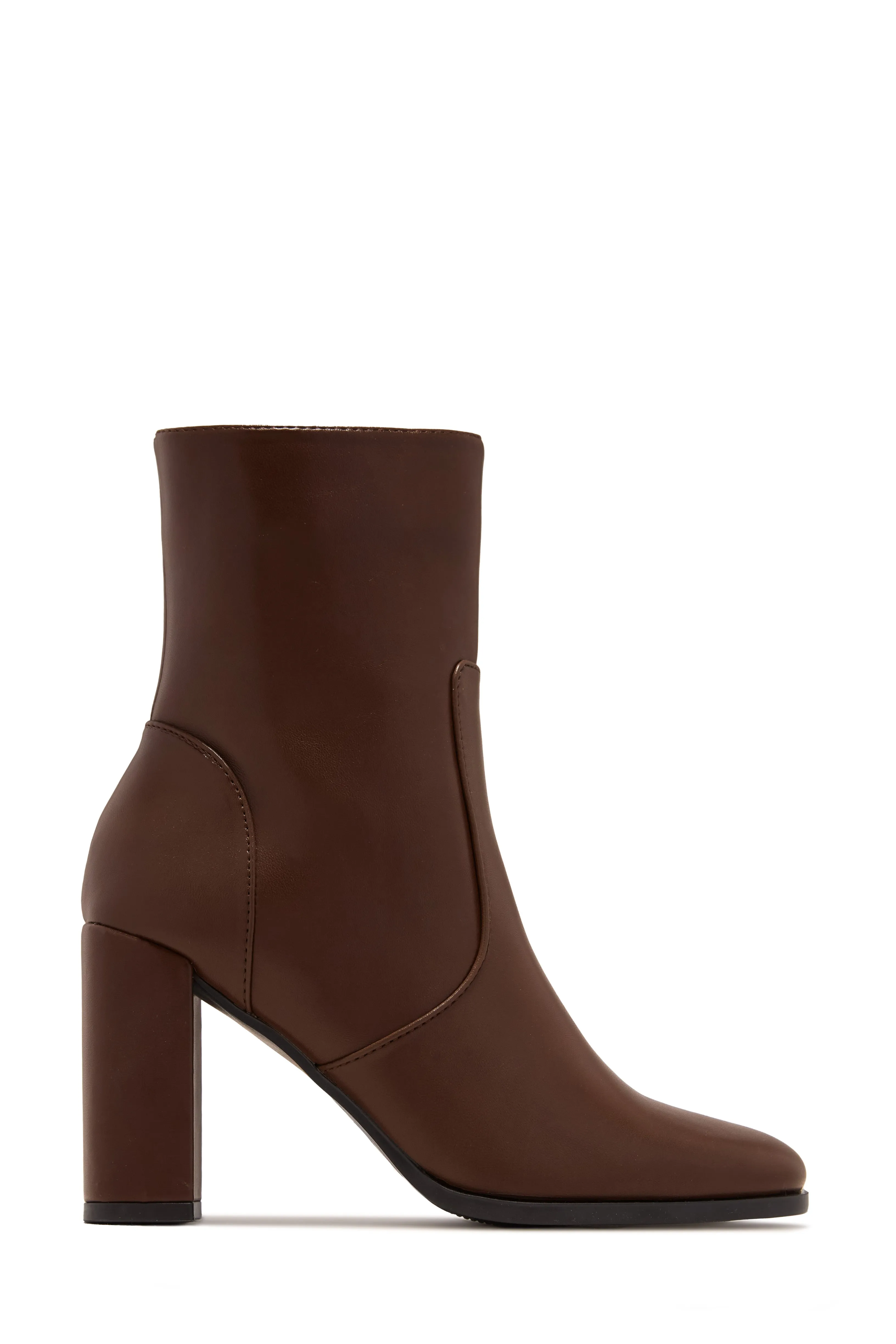 Harlow Block Heel Ankle Boot - Brown