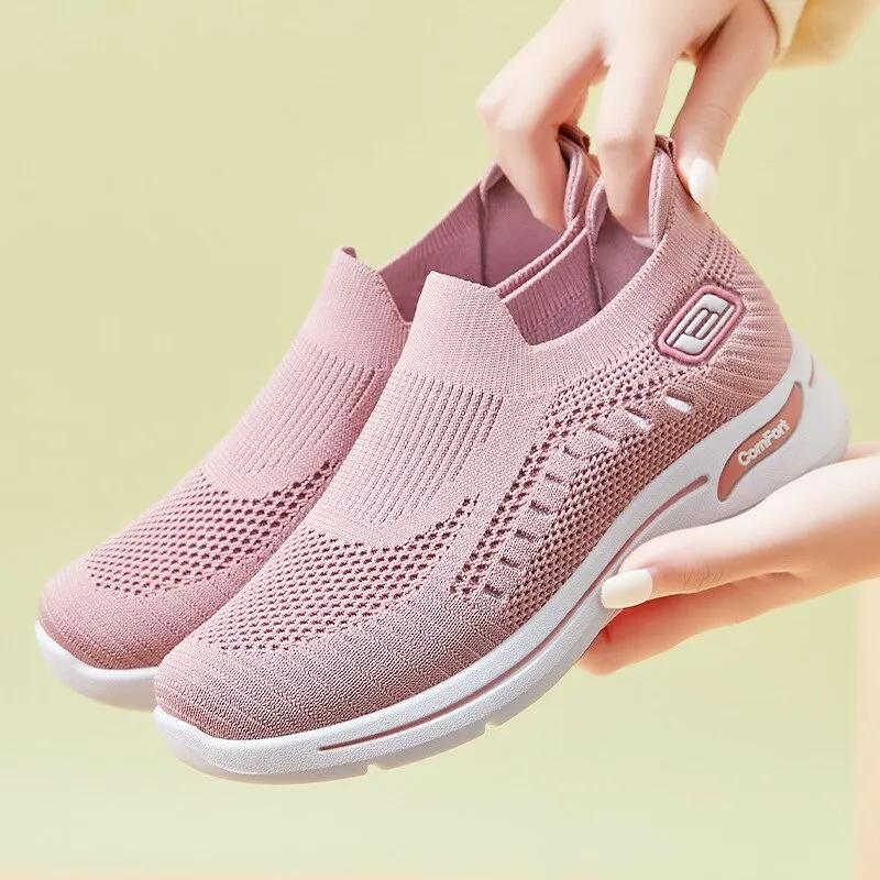 Mesh Fabric Slip-on Ergonomic Shoes