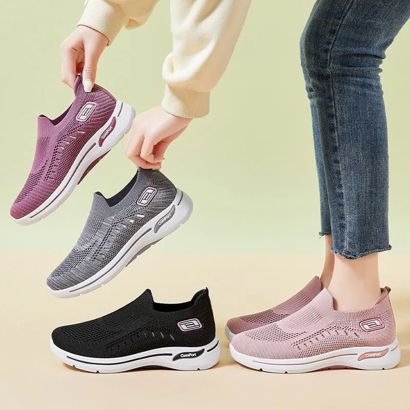 Mesh Fabric Slip-on Ergonomic Shoes