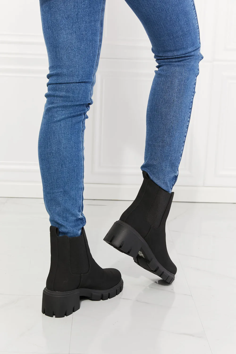 MMShoes Work For It Matte Lug Sole Chelsea Boots