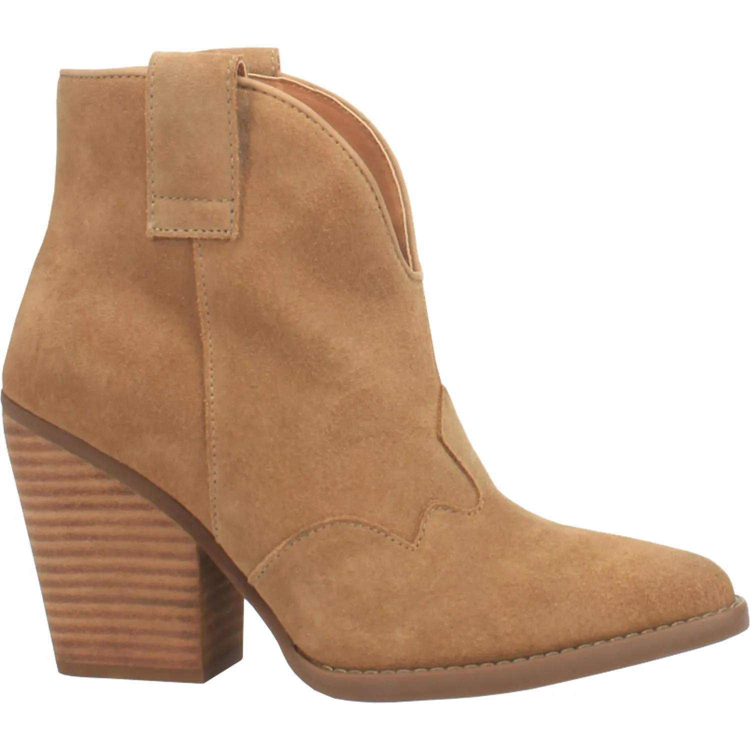 Online Exclusive | Dingo | Flannie Suede Leather Cowboy Bootie in Natural **PREORDER