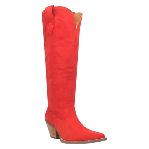 Online Exclusive | Dingo | Thunder Road Suede Leather Cowboy Boots in Red **PREORDER