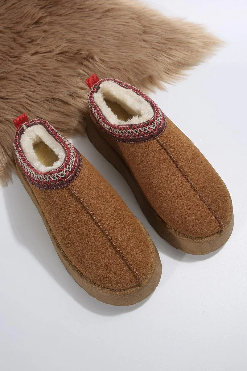 Plush Suede Round Flats