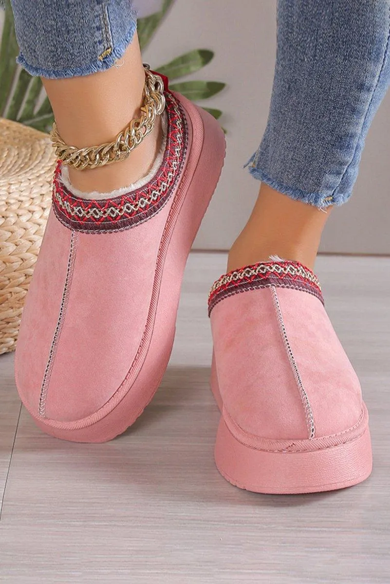 Plush Suede Round Flats