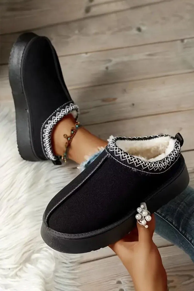 Plush Suede Round Flats