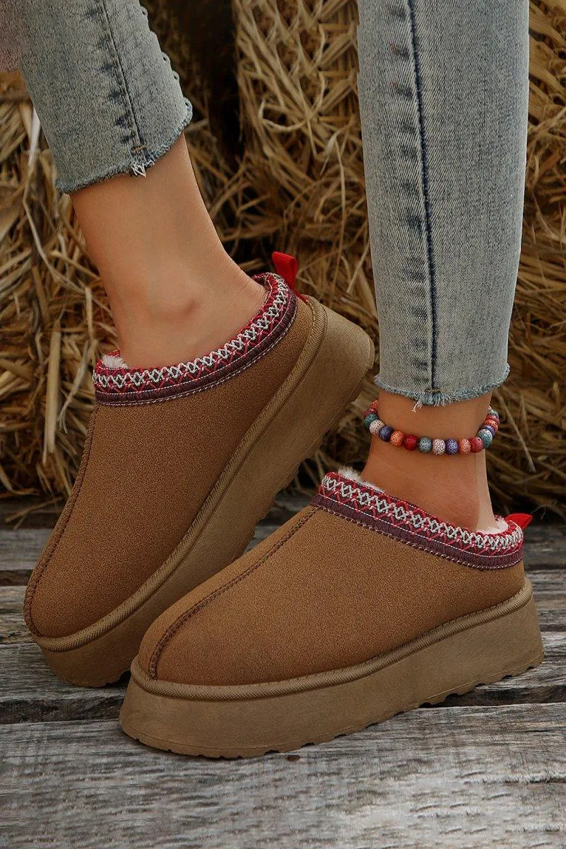 Plush Suede Round Flats