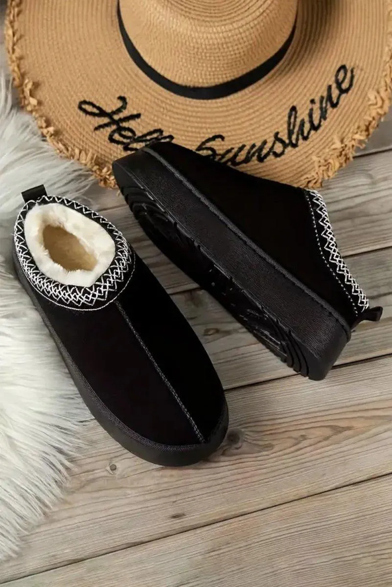 Plush Suede Round Flats