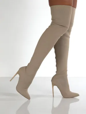 Point Toe Over Knee Stiletto Boots | Over the Knee Boots