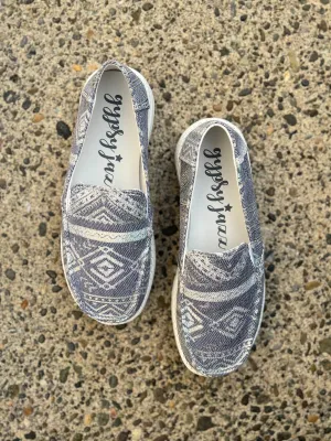 *PVM* Aztec Slip Ons (Blue)