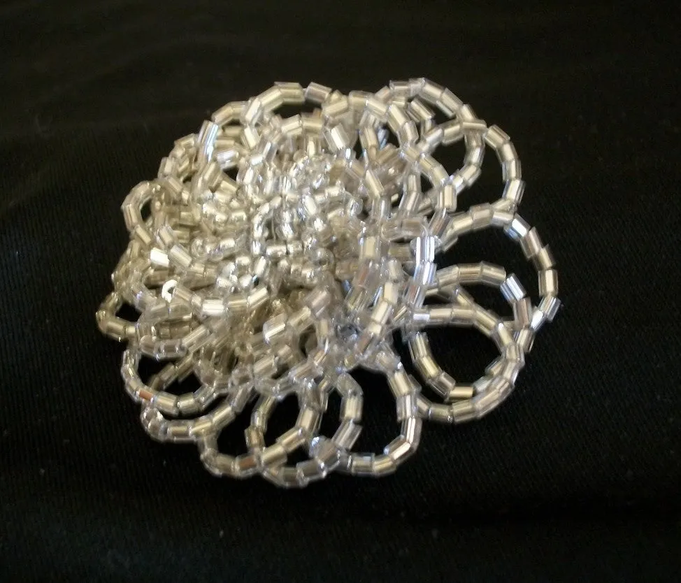 Silver Beaded Flowers