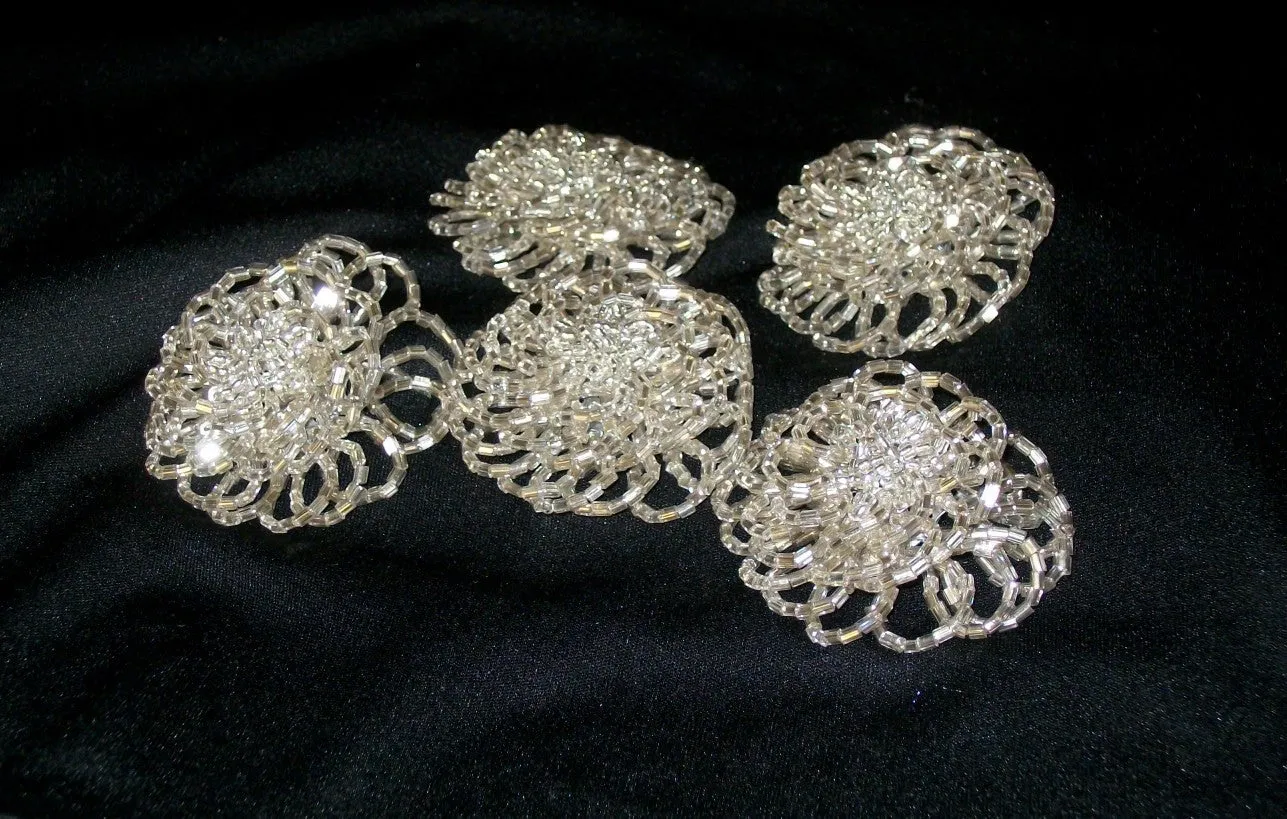 Silver Beaded Flowers