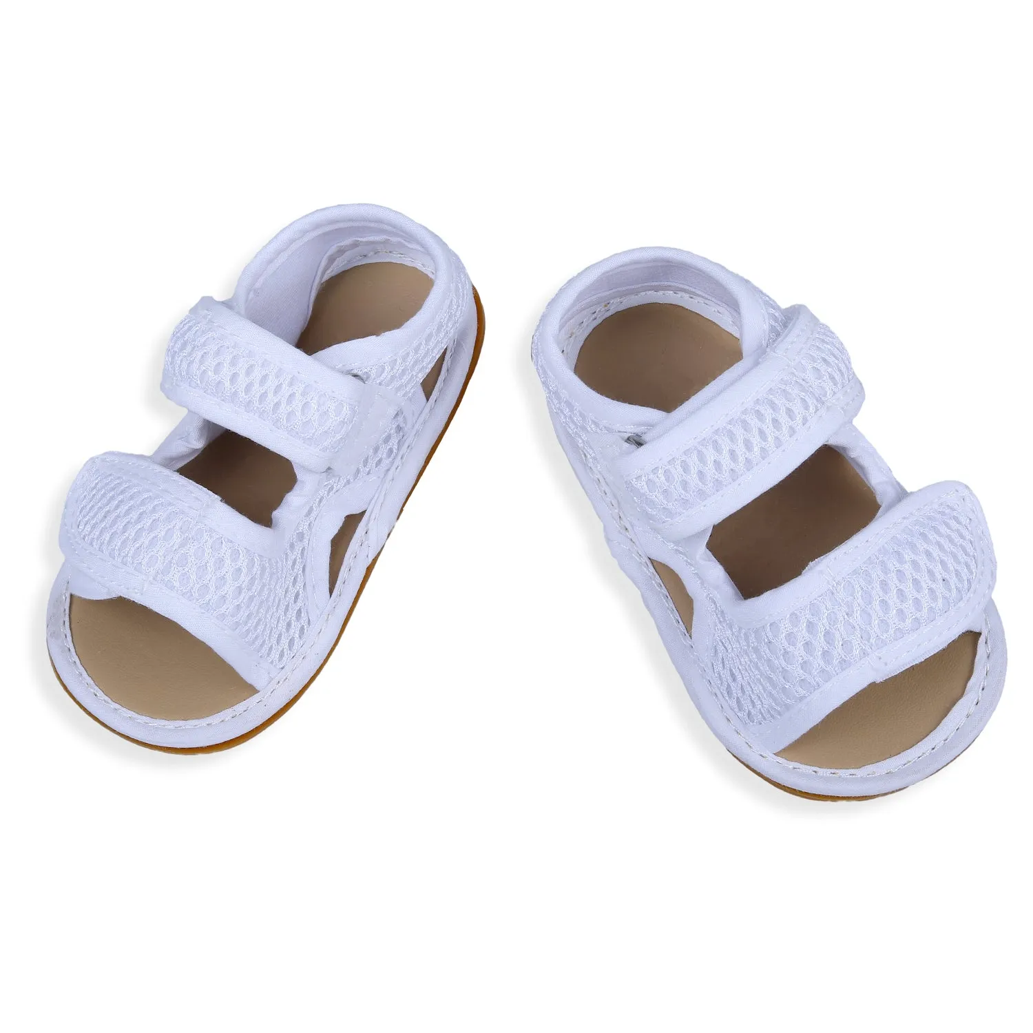 Solid Hookloop Comfortable Anti-skid Floater Sandals - White