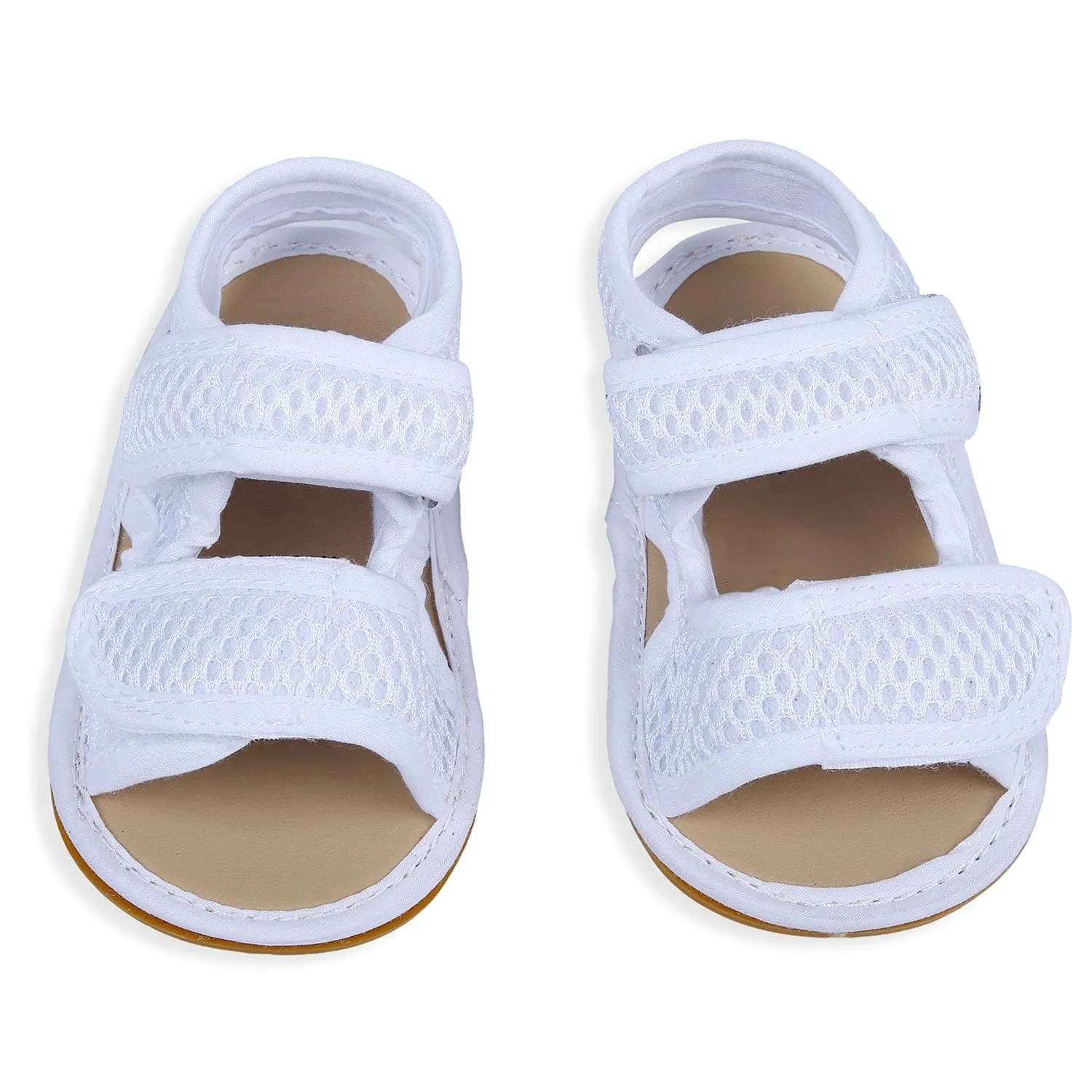 Solid Hookloop Comfortable Anti-skid Floater Sandals - White