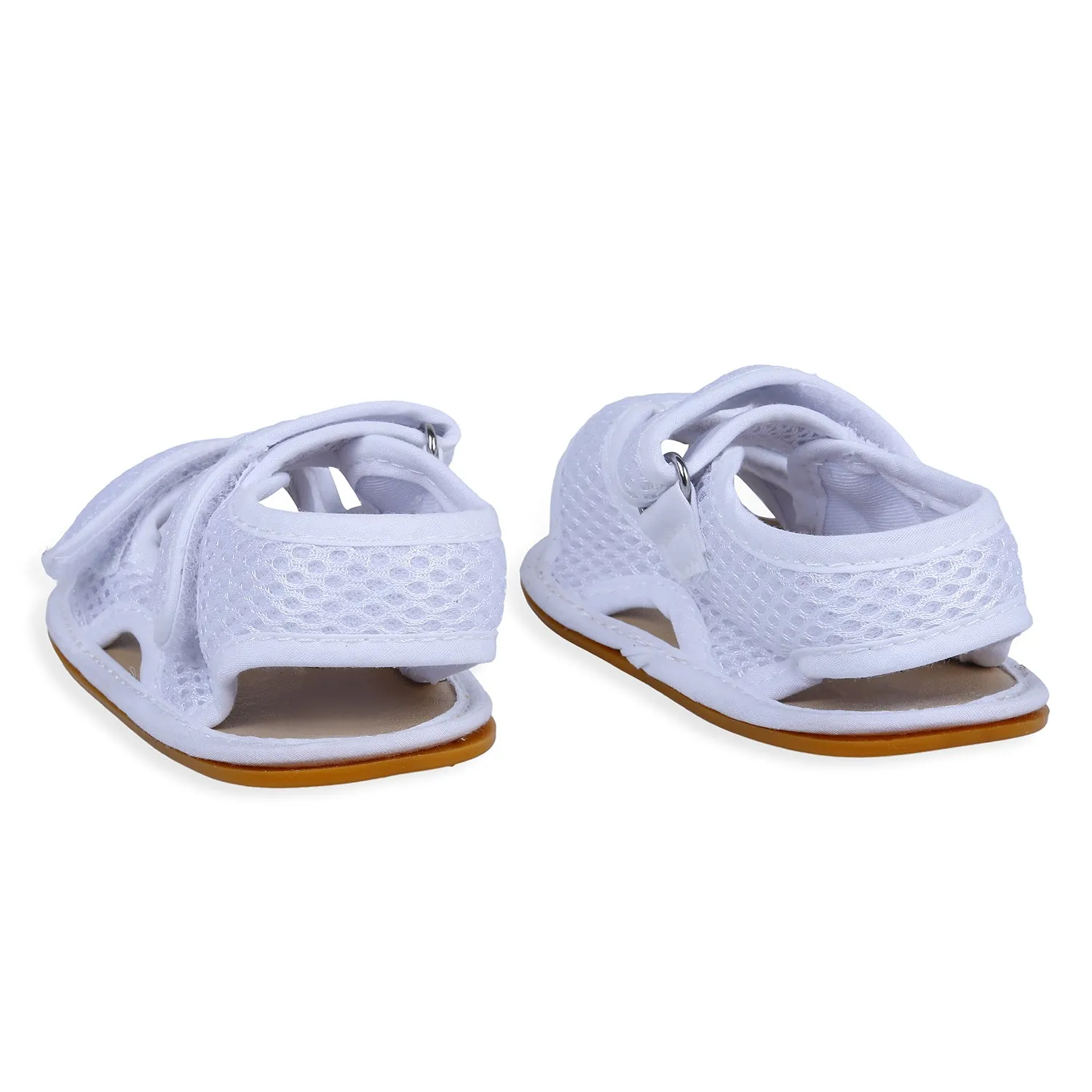 Solid Hookloop Comfortable Anti-skid Floater Sandals - White