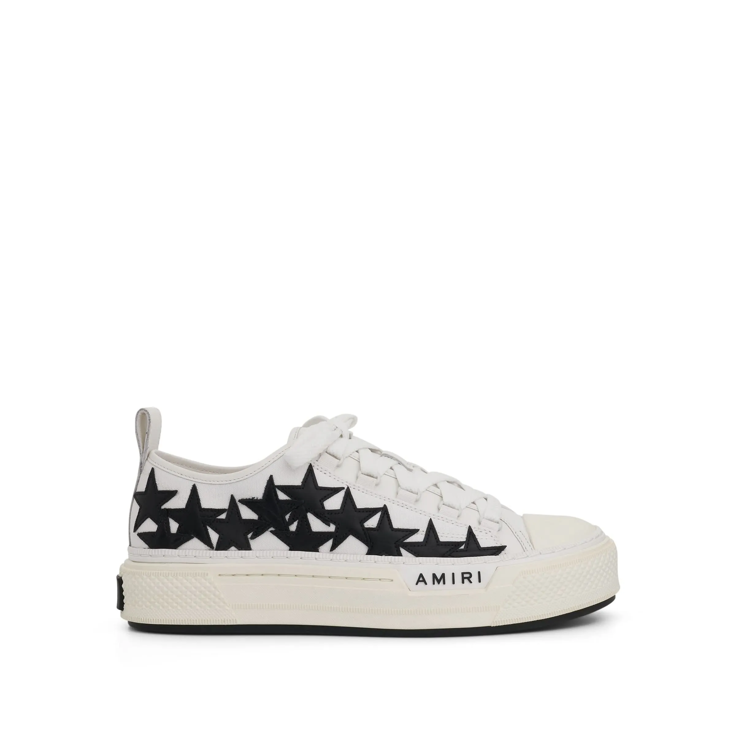 Stars Low Court Sneakers in White/Black