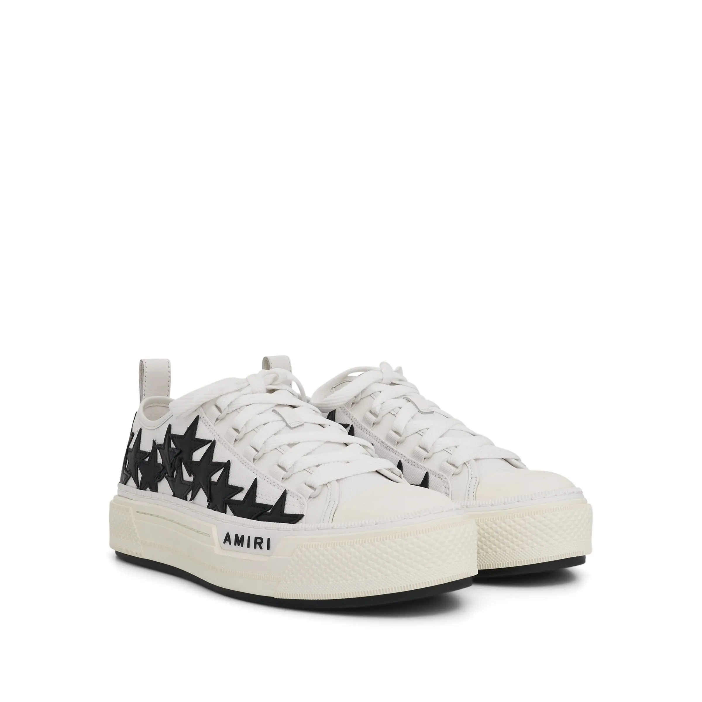 Stars Low Court Sneakers in White/Black