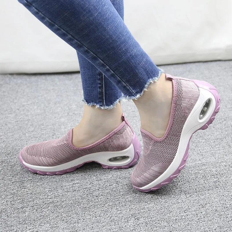 Women's Fashion Flying Woven Cosy Walking Shoes rubber