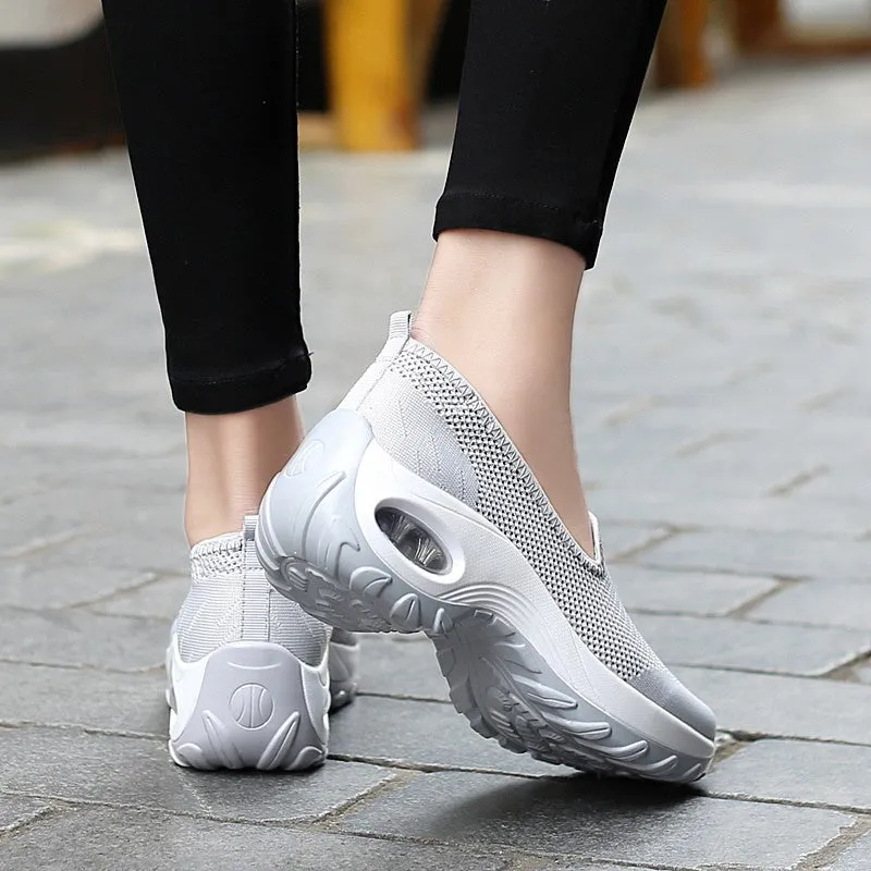 Women's Fashion Flying Woven Cosy Walking Shoes rubber