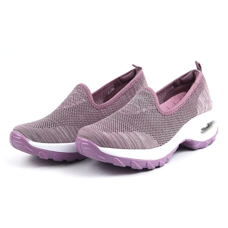 Women's Fashion Flying Woven Cosy Walking Shoes rubber