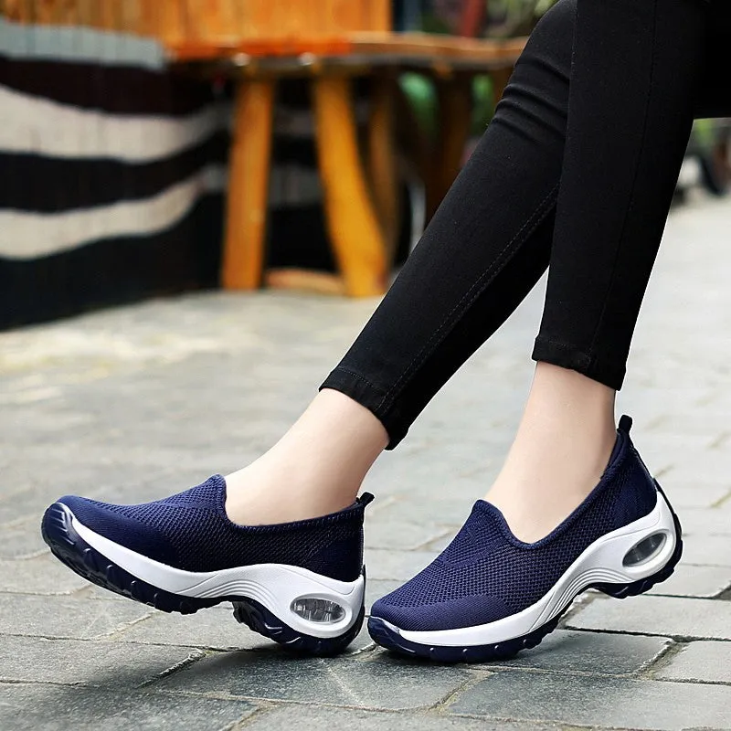 Women's Fashion Flying Woven Cosy Walking Shoes rubber