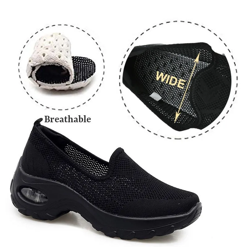 Women's Fashion Flying Woven Cosy Walking Shoes rubber