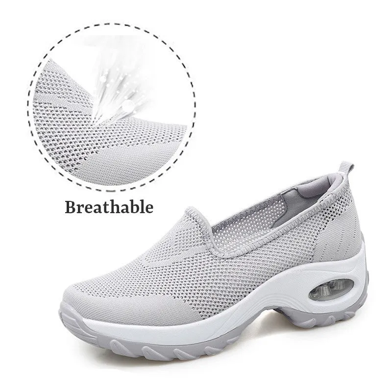 Women's Fashion Flying Woven Cosy Walking Shoes rubber