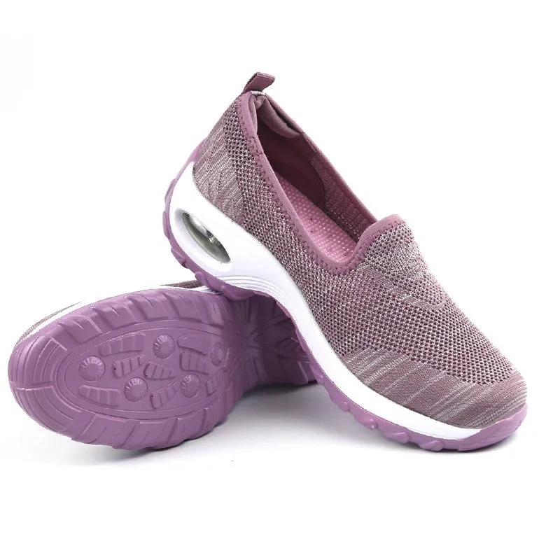 Women's Fashion Flying Woven Cosy Walking Shoes rubber