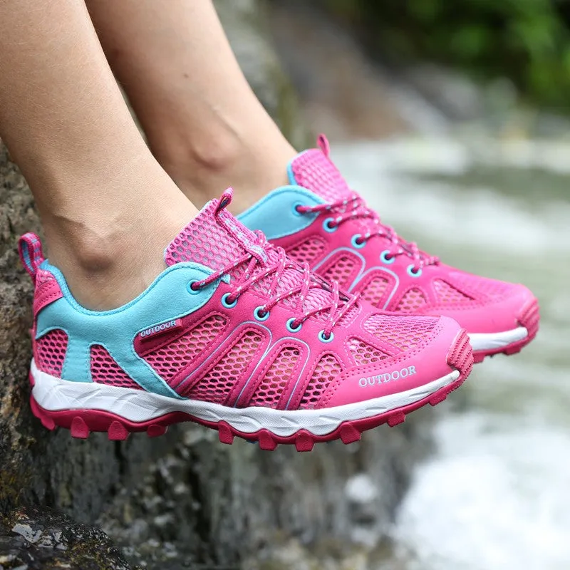 Women's Hollowed-out Outdoor Waterproof Hiking Shoes