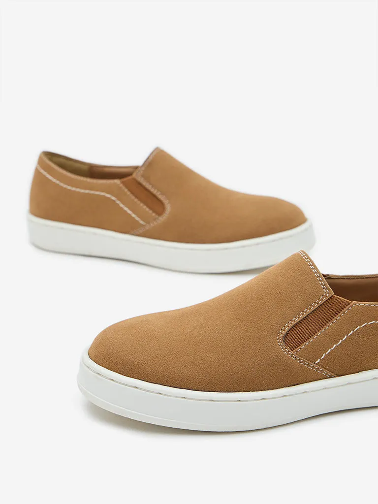 Yellow Mustard Suede Slip-On Shoes